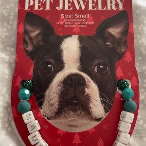 Chic Pet Necklace with Teal and White Beads